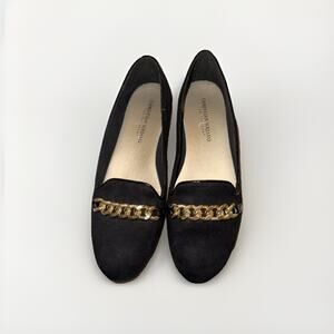 Christian Siriano for Payless — Black Loafer Flats — Size 7.5 Gold Accent